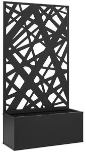 Outsunny Jardinieră cu Grilaj pentru Plante Cățărătoare din Metal, 61x23x113 cm, Negru | Aosom Romania