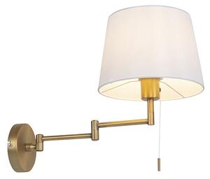Lampă de perete inteligentă bronz cu abajur alb inclusiv Wifi A60 - Ladas Deluxe