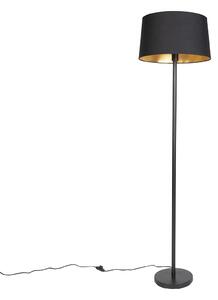 Lampă de podea inteligentă neagră cu abajur negru 45 cm inclusiv Wifi A60 - Simplo