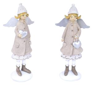 Set de 2 figurine îngerași de Crăciun Ego Dekor