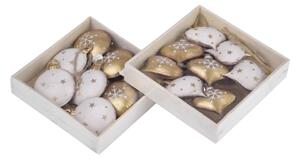 Set 16 decorațiuni albe-aurii de Crăciun suspendate Ego Dekor