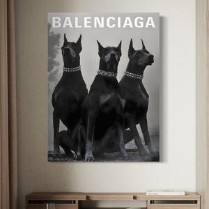 Tablou Canvas Premium, LuxCanva® B1058, Balenciaga Doberman, Decorativ, Birou, Lux, Brand, Salon, Caini, Alb si Negru