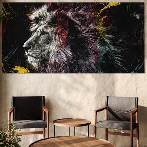 Tablou Canvas Premium LuxCanva® B1070, The Lion Look , Decorativ, Birou, Leu, Rege, Dormitor, Jungla, Colorat