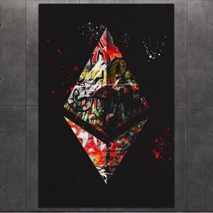 Tablou Canvas Premium LuxCanva® B1056, Ethereum , Decorativ, Birou, Crypto, Bursa, Financiar, Blockchain, Smart, Culori Vibrante