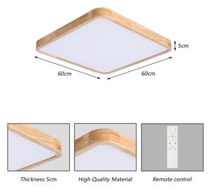 Brilagi - Lampă LED dimabilă WOODLINE SQUARE LED/80W/230V stejar 60x60 cm + telecomandă