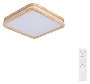 Brilagi - Lampă LED dimabilă MOLINA SQUARE LED/48W/230V stejar 40x40 cm + telecomandă