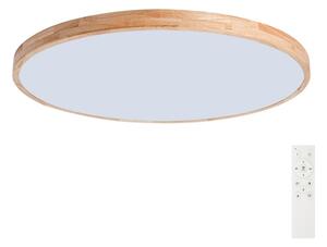 Brilagi - Lampă LED dimabilă WOODLINE, 128W, 230V, 3000-6000K, stejar, diametru 100 cm + telecomandă