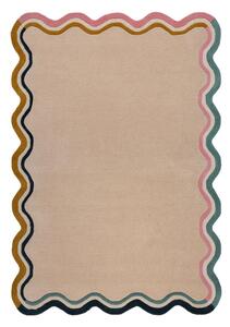 Covor crem țesut manual din lână 120x170 cm Leo Scallop – Flair Rugs