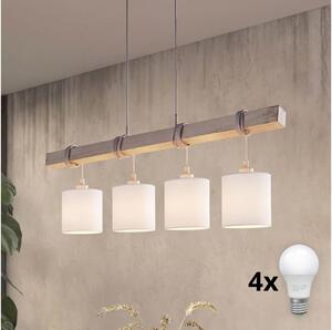 Brilagi - Candelabru LED suspendat pe cablu NUBILA 4xE27/60W/230V gri/alb