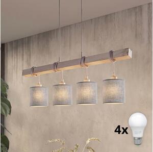 Brilagi - Lustră LED pe cablu NUBILA, 4 x E27, max. 60 W, 230 V, gri
