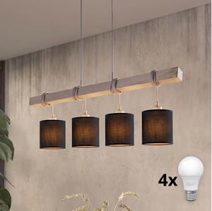 Brilagi - Lustră LED suspendată pe cablu NUBILA 4xE27/60W/230V gri/negru