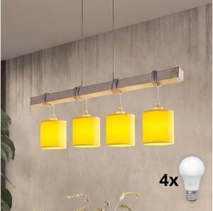 Brilagi - Lustra LED pe cablu NUBILA 4xE27/60W/230V gri/galben