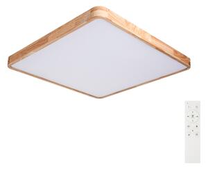 Brilagi - Corp de iluminat LED dimabil WOODLINE SQUARE LED/100W/230V stejar 80x80 cm + telecomandă
