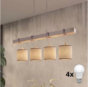 Brilagi - Lustră LED pe cablu NUBILA 4xE27/60W/230V gri/maro