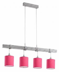 Brilagi - Lustră LED pe cablu NUBILA 4xE27/60W/230V gri/roz