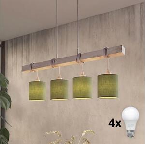 Brilagi - Candelabru LED pe cablu NUBILA 4xE27/60W/230V gri/verde