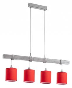 Brilagi - lustra LED suspendată pe cablu NUBILA 4xE27/60W/230V gri/roșu