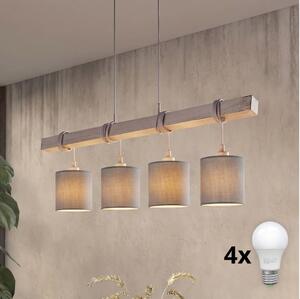 Brilagi - Lustra LED pe cablu NUBILA 4xE27/60W/230V gri
