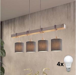 Brilagi - Lustru LED suspendat pe cablu NUBILA 4xE27/60W/230V gri/antracit