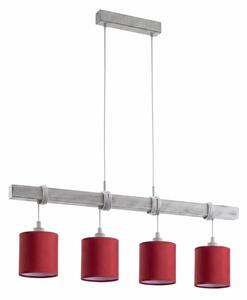 Brilagi - Lustra LED suspendată pe cablu NUBILA 4xE27/60W/230V gri/roșu pompeian