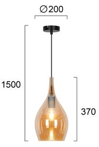 Pendul pe cablu NEXT 1xE27/40W/230V portocaliu/negru