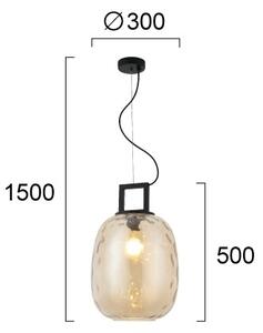 Lustră suspendată pe cablu LUCY 1xE27/40W/230V bej fumuriu