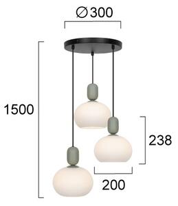 Candelabru pe cablu VALISIA 3xE27/40W/230V negru/măsliniu
