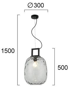 Lustră pe cablu LUCY 1xE27/40W/230V negru fumuriu