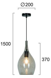 Pendul pe cablu NEXT 1xE27/40W/230V negru fumuriu
