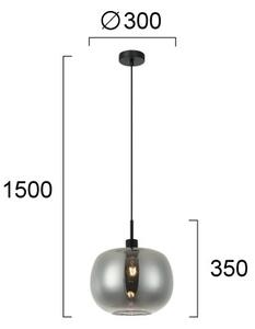 Lampă suspendată pe cablu ALAN 1xE27/40W/230V negru fumuriu