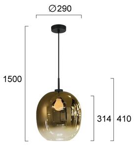 Lustră suspendată pe cablu MIRROR 1xE27/14W/230V auriu fumuriu