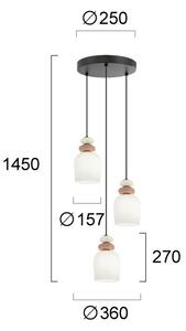 Candelabru suspendat pe cablu HILDA 3xE14/40W/230V negru/maro