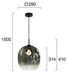 Pendul pe cablu MIRROR 1xE27/14W/230V verde fumuriu