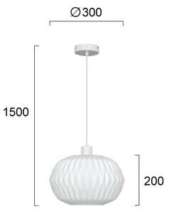Lustră pe cablu CARSON 1xE27/40W/230V, albă