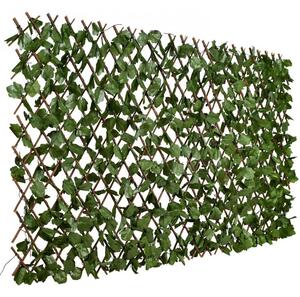 Pergola din lemn cu frunze, panou decorativ, 100 x 300 cm