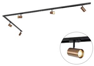 Sistem modern de șine monofazat cu 5 spoturi bronz închis - Jeana