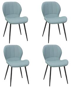 Set 4 Scaune Piele Ecologică Topaz Bleu