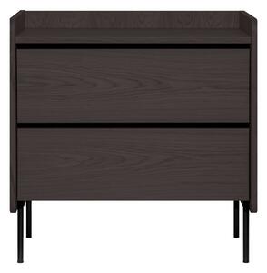 Comodă neagră înaltă cu aspect de lemn de stejar 80x82 cm Wrap – Bonami Selection