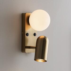 Globen Lighting Aplică de perete „Doppio”, culoare alamă, înălțime 24 cm, 2, Auriu / Alamă, Camera de zi / sufragerie, Metal, Scandinavă, Lumină de lectură
