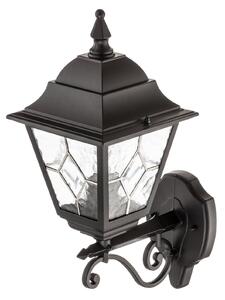 Elstead Lampă de exterior Norfolk NR1, negru/transparent, IP43, reglabil, Negru, Sticlă, Antichitate, Felinar