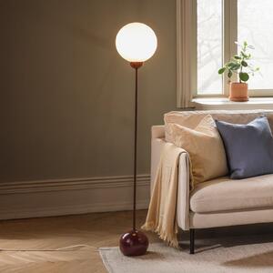 Globen Lighting Lampadar Ripley de la Lighting, sticlă roșu-burgund, 144 cm, Alb, Camera de zi / sufragerie, Sticlă, Design