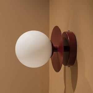 Globen Lighting Aplică de perete ART DECO burgund/alb Ø16cm IP44, reglabil, Roșu, Camera de zi / sufragerie, Sticlă, Scandinavă