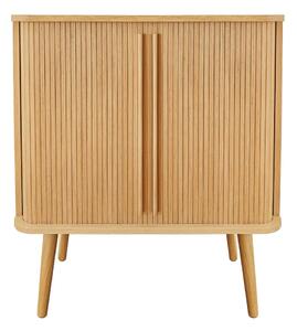 Comodă în culoare naturală înaltă cu aspect de lemn de stejar cu ușă glisantă 83x95 cm Rove – Woodman