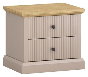 Noptiera de dormitor IDELLO, taupe/stejar, PAL, 53x39x48 cm