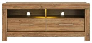 Comoda TV GENT, stejar, PAL, cu iluminare LED, 139x54x60 cm