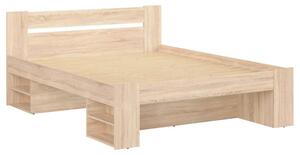 Cadru pat NEPO PLUS 160x200, stejar sonoma, PAL laminat, cu spatiu dep