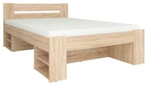Cadru pat NEPO PLUS 140x200, stejar sonoma, PAL laminat, cu spatiu dep