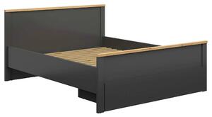 Cadru pat HESEN 160x200, gri grafit/stejar artisan, PAL