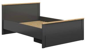 Cadru pat HESEN 140x200, gri grafit/stejar artisan, PAL