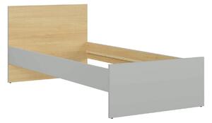 Cadru pat NANDU 90x200, stejar/gri deschis, PAL laminat